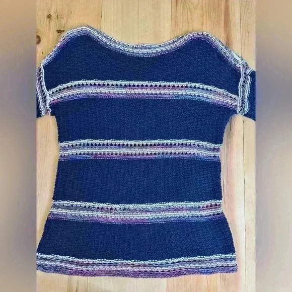 Eddie Bauer Women’s Open Knit Crochet Cotton Boat Neck  Fall Winter Sweater - Picture 2 of 5